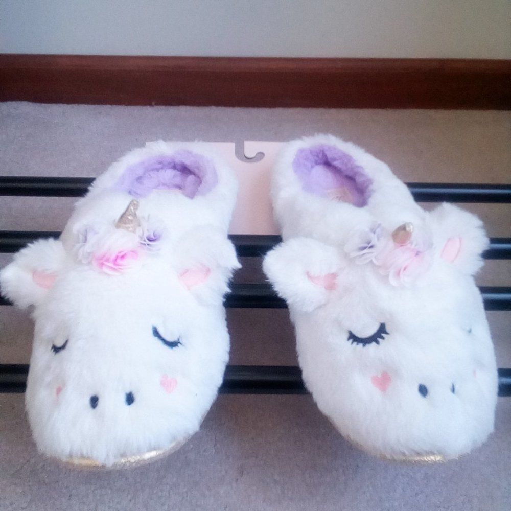 CHINESE LAUNDRY Women Faux Fur Unicorn Clog Slippers - NEW NWOT